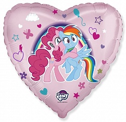 Сердце (18''/46 см) My Little Pony Лошадки Пинки Пай и Радуга Розовый 1 шт