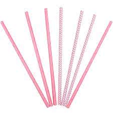 Трубочки бумажные ассорти Pink 1х12 шт