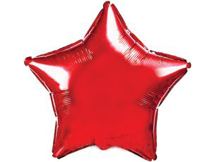 Шар (18''/46 см) Звезда Красный 1 шт